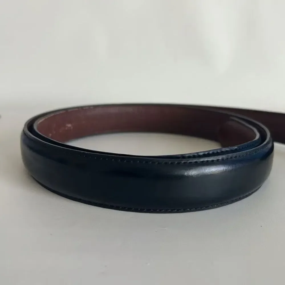 Jos A Bank Mens Dress Belt Black Leather Gold Buckle Pre-Owned Classic From S 40